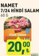 NAMET 7/24 HİNDİ SALAM 60 G fiyat ve kampanya bilgisi